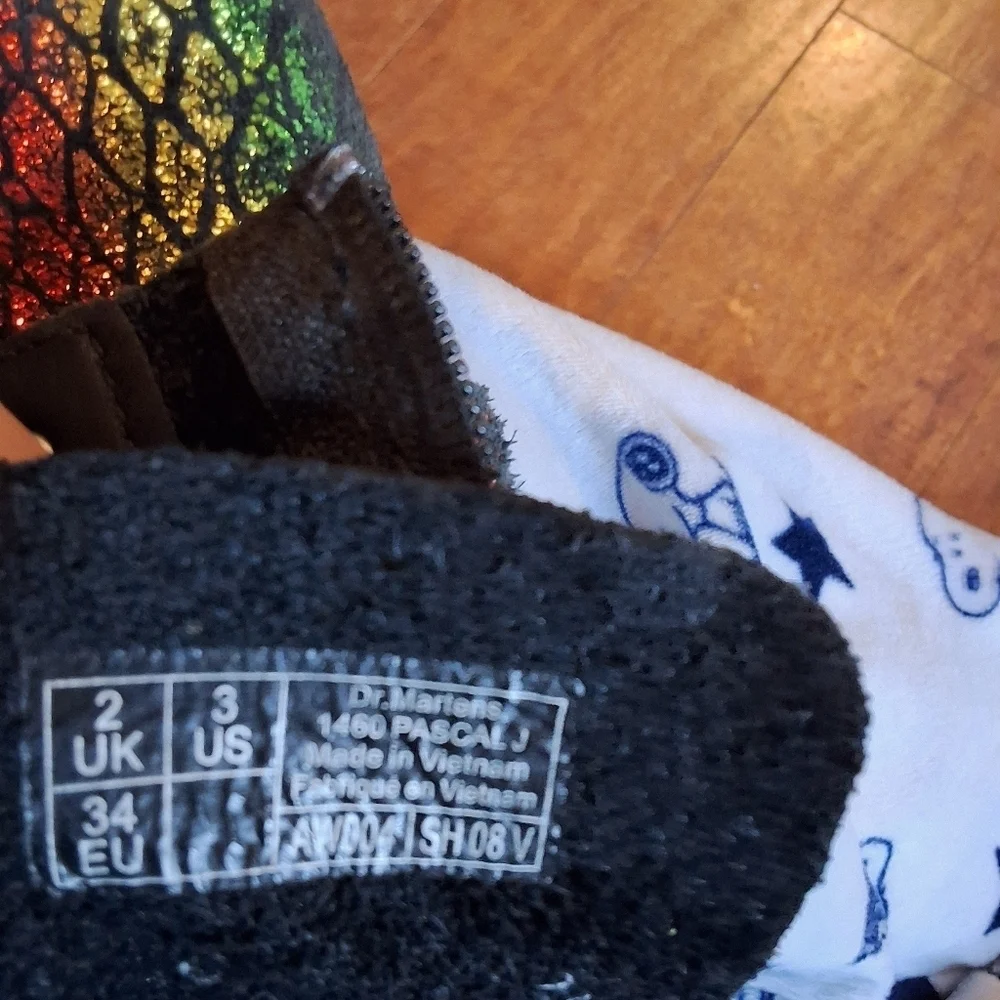 Dr. Martens iridescent croc pascal 1460 lace/ zip combat boots 3